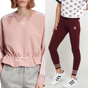 Pink & burgundy adidas set